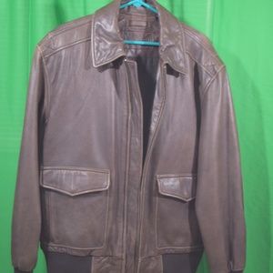 Roundtree & Yorke leather bomber jacket